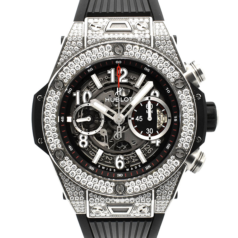 ウブロ　HUBLOT　ビッグバン ウニコ チタニウム パヴェ　411.NX.1170.RX.1704　45mm　USED　中古