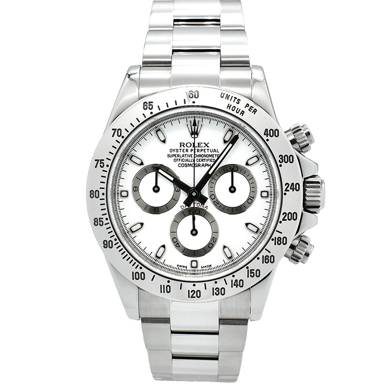 ロレックス　ROLEX　デイトナ　Ref.116520　SS　ホワイト　ランダム番　鏡面バックル　USED　中古