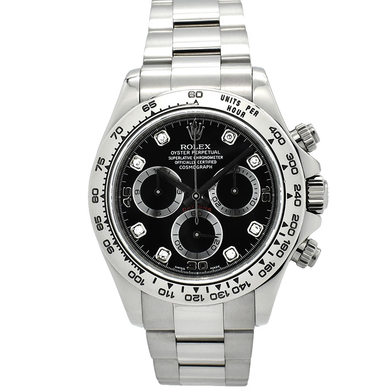 ロレックス　ROLEX　コスモグラフ デイトナ　Ref.116509G　ブラック　8Pダイヤ　18KWG　40mm　D番　USED　中古