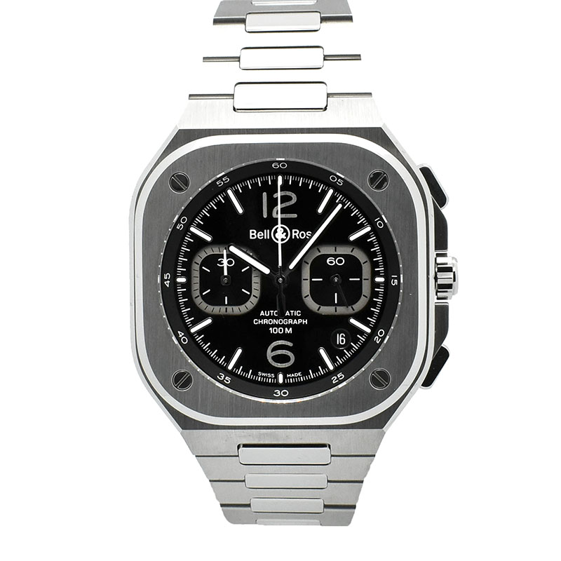 ベル＆ロス　BELL＆ROSS　インストゥルメントゥ BR 05 クロノ ブラック スティール　BR05C-BL-ST/SST　SS　42mm　USED　中古