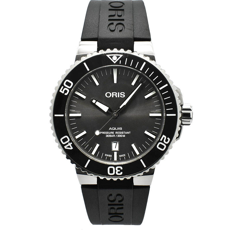 オリス　ORIS　アクイス チタニウム デイト　733 7730 7153R　43.5mm　グレー　USED　中古