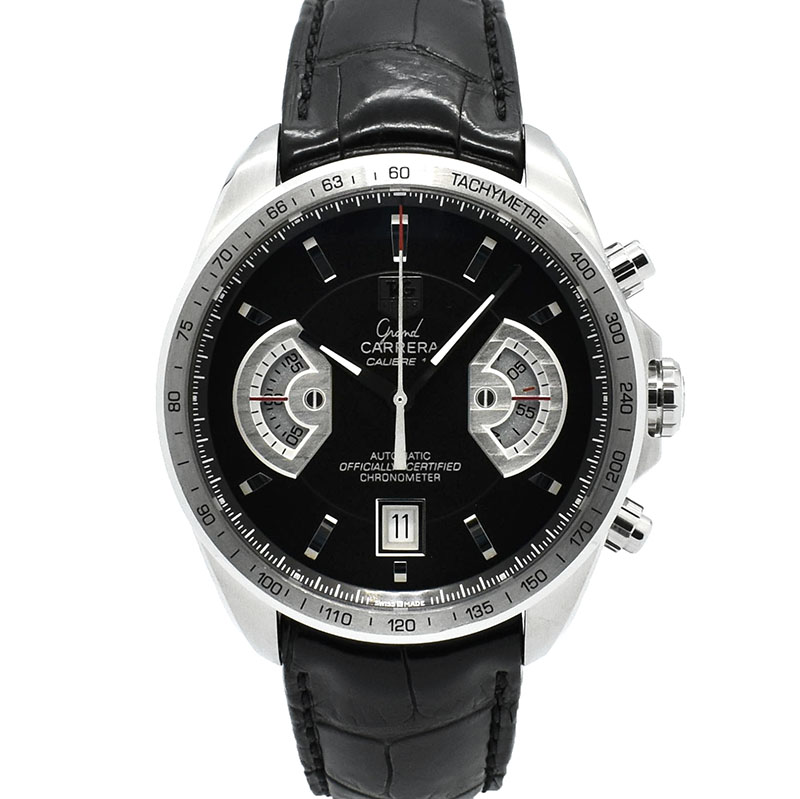 タグホイヤー　TAG HEUER　グランドカレラ クロノグラフ　CAV511A.FC6225　キャリバー17RS　ブラック　43mm　USED　中古