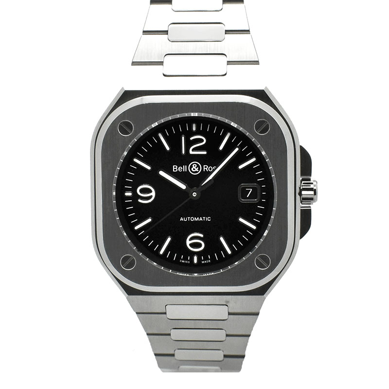 ベル＆ロス　BELL＆ROSS　インストゥルメントゥ BR 05 ブラック スティール　BR05A-BL-ST/SST　SS　ブラック　40mm　USED　中古