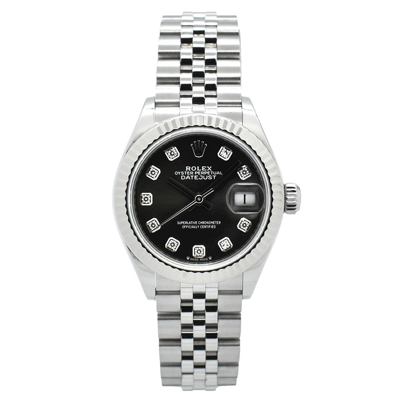 ロレックス　ROLEX　レディ デイトジャスト 28　Ref.279174G　ダークグレー/10Pダイヤ　28mm　USED　中古