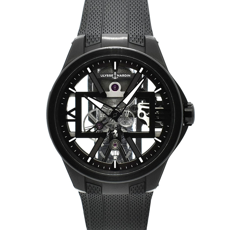 ユリス ナルダン　ULYSSE NARDIN　スケルトン X　3713-260-3/BLACK　42mm　チタン　USED　中古