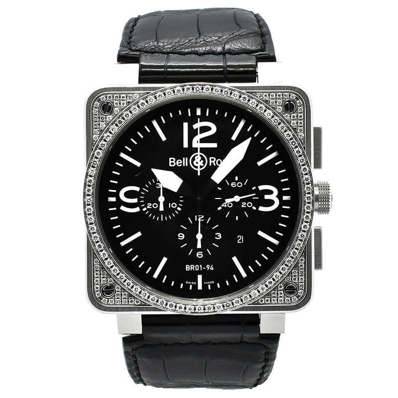 ベル＆ロス　BELL＆ROSS　BR01-94 クロノグラフ トップダイヤモンド　BR01-94TOPD-H　46mm　USED　中古