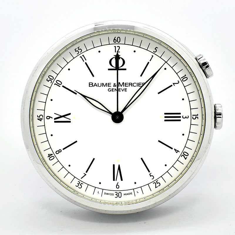 ボーム＆メルシェ　BAUME&MERCIER　クラシマ  テーブルクロック トラベルクロック アラーム　MOA08705　55mm　クォーツ　USED　中古