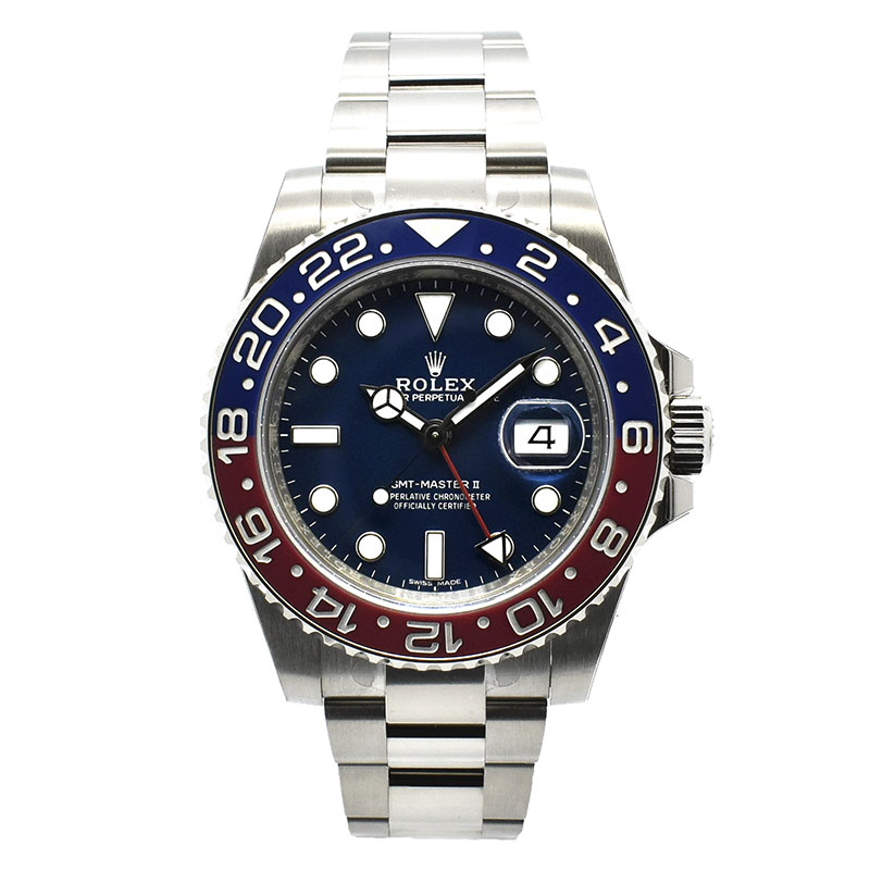 ロレックス　ROLEX　GMTマスター2　Ref.116719BLRO　18KWG　赤/青ベゼル　ブルー　40mm　未使用品