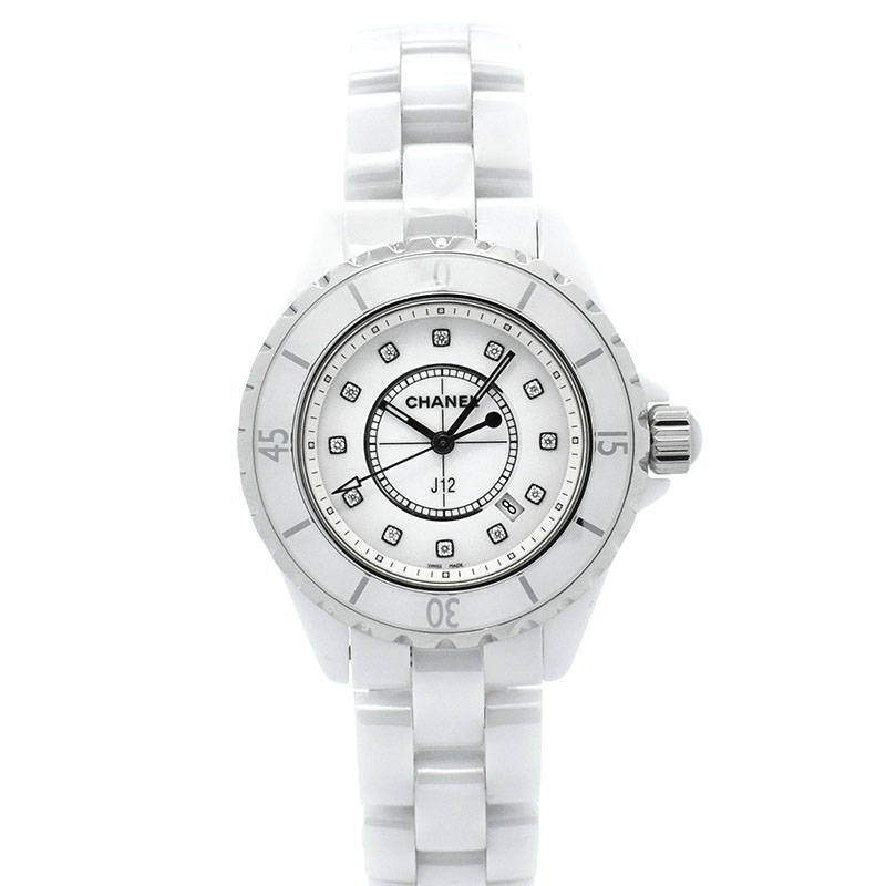 シャネル　CHANEL　J12 33mm　Ref.H1628　12Pダイヤ　クォーツ　USED　中古