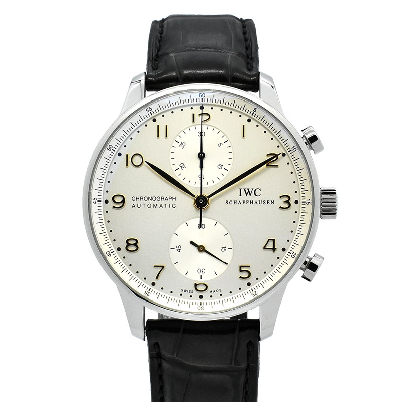 IWC　ポルトギーゼ クロノグラフ　IW371445　シルバー　金針　41mm　USED　中古