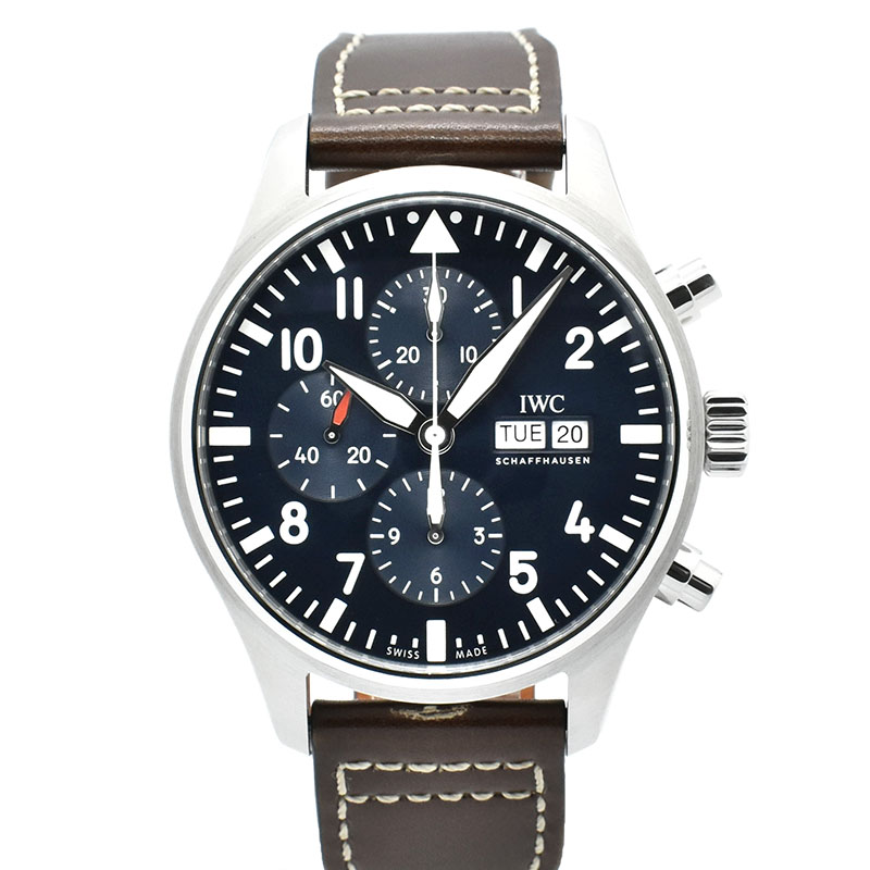 IWC　パイロットウォッチ クロノグラフ プティ・プランス　IW377714　デイデイト　ブルー　43mm　自動巻　USED　中古
