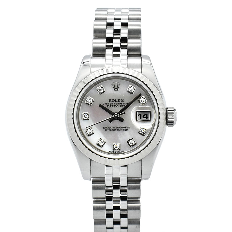 ロレックス　ROLEX　デイトジャスト　Ref.179174NG　ピンクシェル/10Pダイヤ　ランダム番　USED　中古