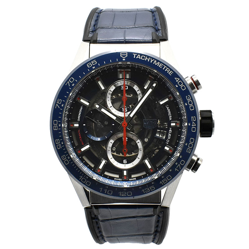 タグホイヤー　TAG HEUER　カレラ キャリバーホイヤー01　CAR201T.FC6406　43mm　ブルー　USED　中古