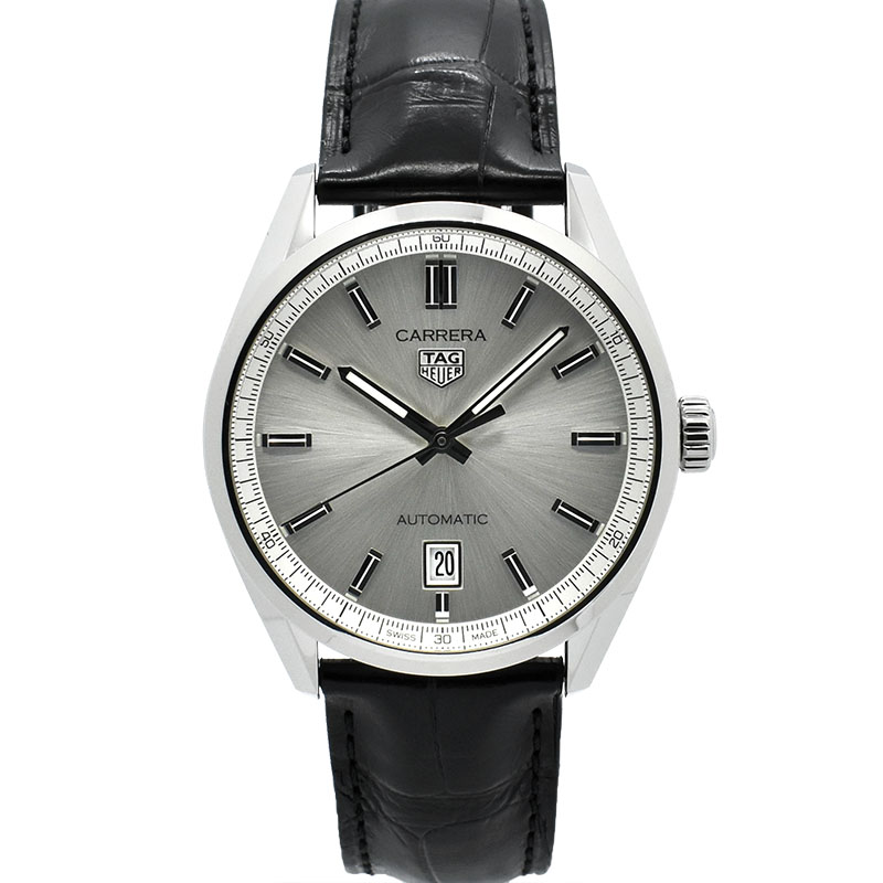 タグホイヤー　TAG HEUER　カレラ キャリバー5 デイト　WBN2111.FC6505　39mm　シルバー　USED　中古