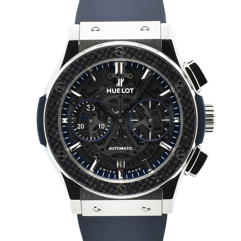 ウブロ　HUBLOT　クラシックフュージョン アエロフュージョン クロノグラフ チタニウム ブルーカーボン 田中将大　525.NQ.0120.QR.MTK17　日本88本限定　45mm　USED　中古