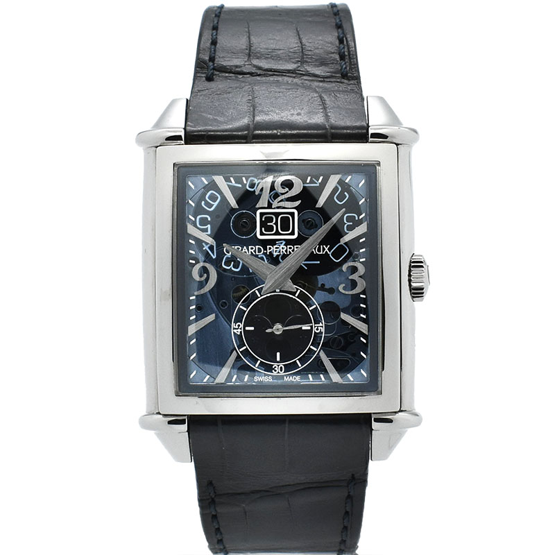 ジラール・ペルゴ　GIRARD PERREGAUX　ヴィンテージ1945 XXL ラージ デイト&ムーンフェイズ　25882-11-421-BB4A　SS　革ベルト　36.1×35.25mm　USED  中古
