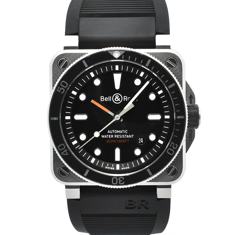 ベル＆ロス　BELL＆ROSS　BR0392-D-BL-ST/SRB　BR03-92 ダイバー ラバー　42mm　USED　中古