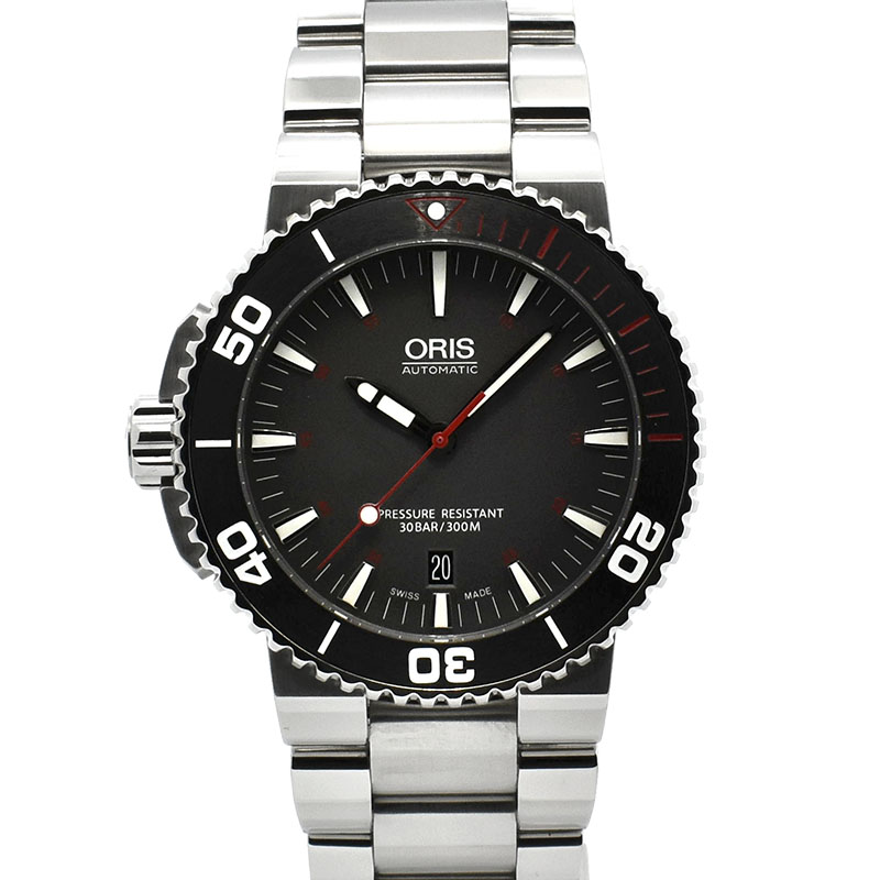 オリス　ORIS　アクイス レッド リミテッドエディション　733 7653 4183M　世界2000本限定　グレー　43mm　USED　中古