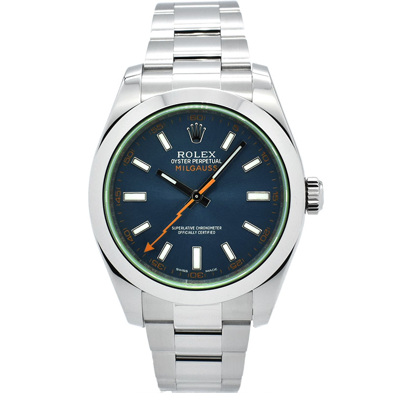ロレックス　ROLEX　ミルガウス　Ref.116400GV　Zブルー　グリーンガラス　40mm　USED　中古