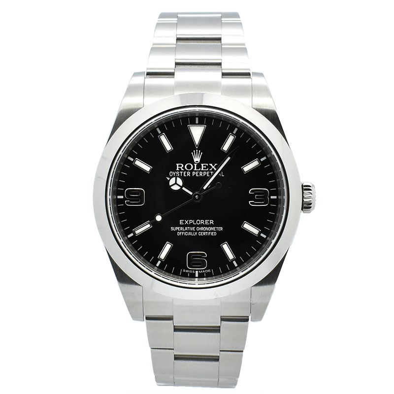 ロレックス　ROLEX　エクスプローラー1　Ref.214270　鏡面バックル　39mm　ブラックアウト　ランダム番　USED　中古