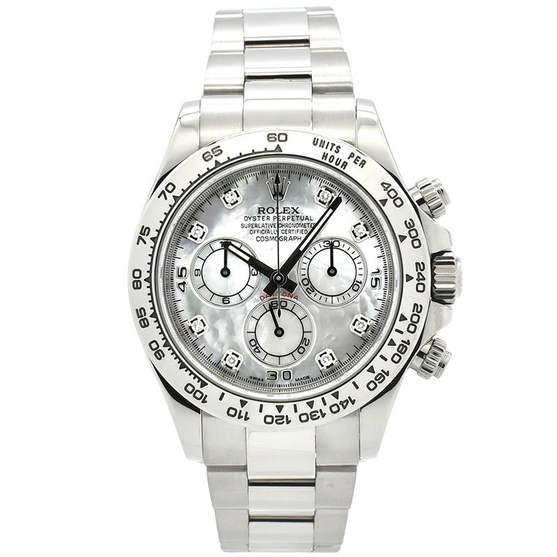 ロレックス　ROLEX　デイトナ　Ref.116509NG　ホワイトシェル/8Pダイヤ　18KWG　ランダム番　USED　中古