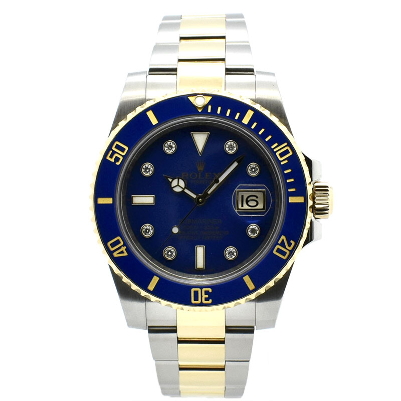 ロレックス　ROLEX　サブマリーナデイト　Ref.116613GLB　ブルー　8Pダイヤ　V番　USED　中古
