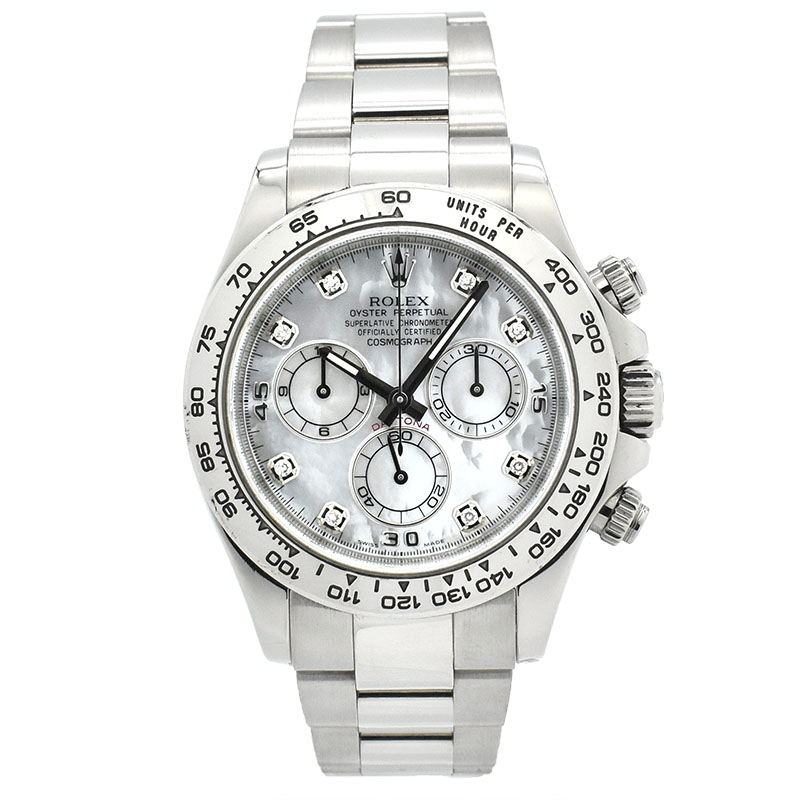 ロレックス　ROLEX　デイトナ　Ref.116509NG　ホワイトシェル/8Pダイヤ　18KWG　ランダム番　USED　中古
