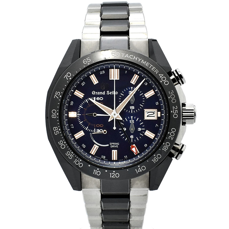 グランドセイコー　GRAND SEIKO　スプリングドライブ GMT クロノグラフ　SBGC219　ブルー　46.4mm　世界500本限定　USED　中古