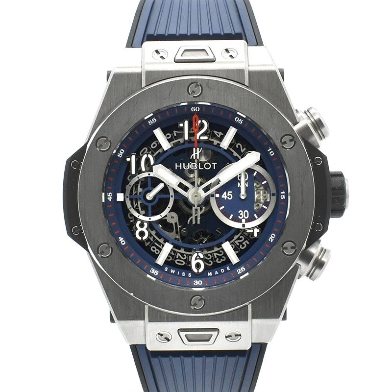 ウブロ　HUBLOT　ビッグバン ウニコ チタニウム ブルー　411.NX.5179.RX　45mm　チタン　USED　中古