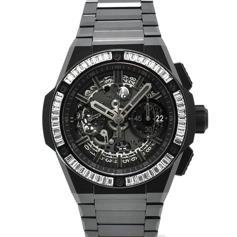 ウブロ　HUBLOT　ビッグバン インテグレーテッド オールブラック バゲットダイヤモンド　451.CX.1140.CX.1904　42mm　未使用品