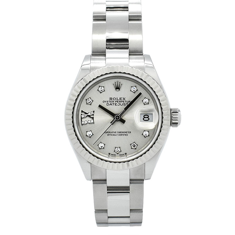 ロレックス　ROLEX　レディ デイトジャスト 28　Ref.279174G　9P/IXダイヤ　シルバー　28mm　USED　中古