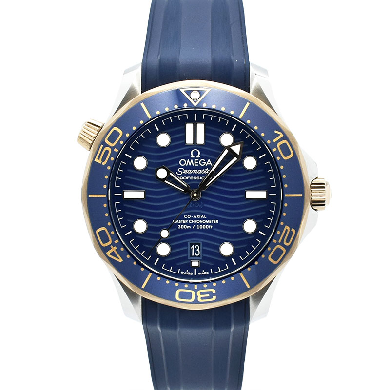 オメガ　OMEGA　シーマスター300 コーアクシャル マスタークロノメーター　210.22.42.20.03.002　ブルー　42mm　ラバーベルト　USED　中古
