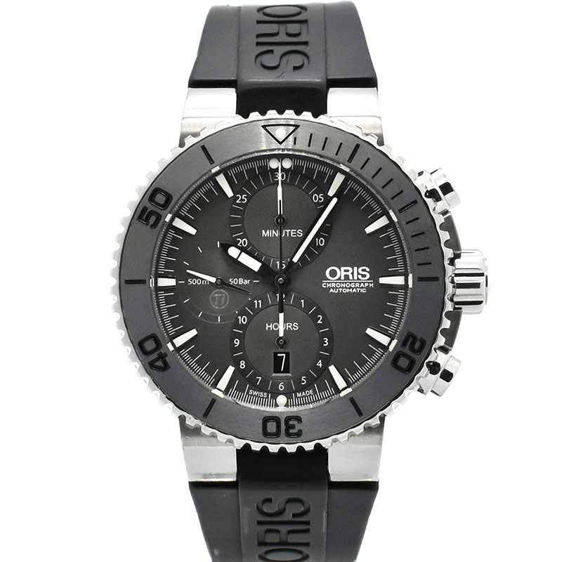 オリス　ORIS　アクイス チタン クロノグラフ　674 7655 7253R　46mm　USED　中古