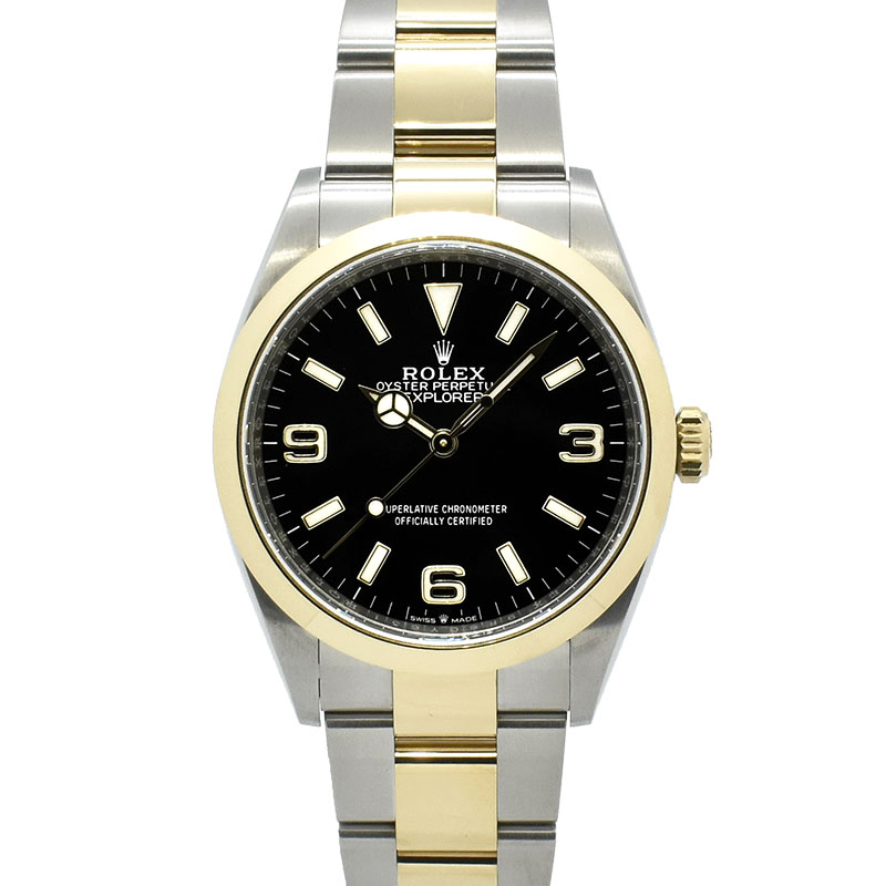 ロレックス　ROLEX　エクスプローラー1　Ref.124273　36mm　ブラック　18KYG/SS　USED　中古
