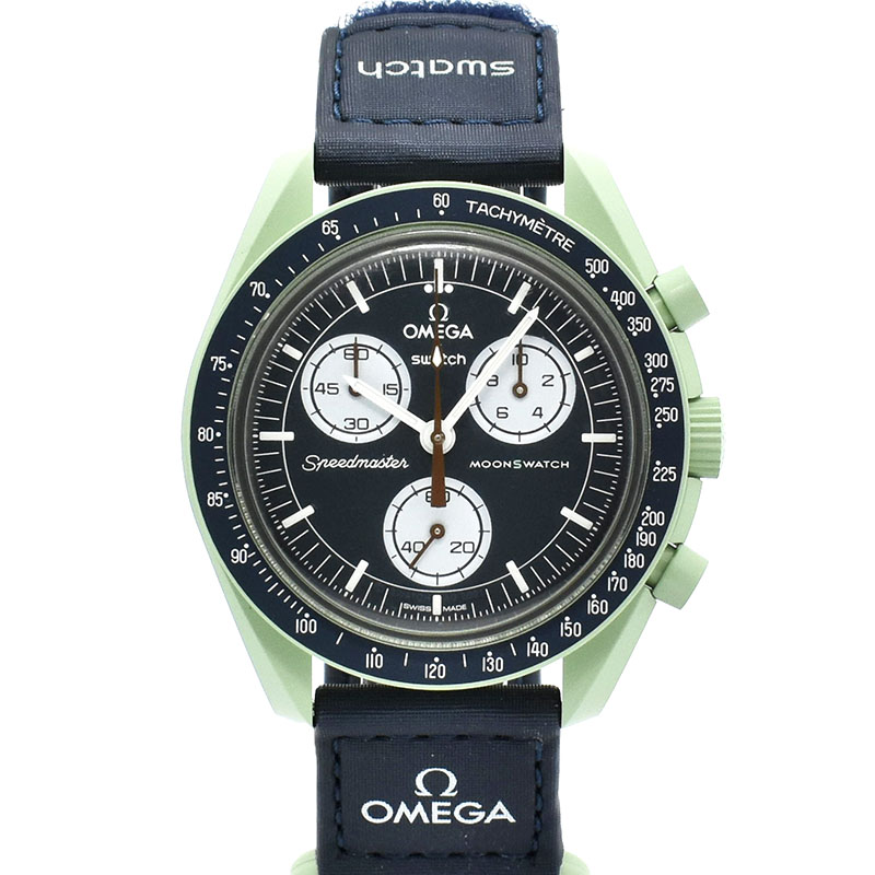 オメガ×スウォッチ　OMEGA×Swatch　ミッション オン アース　SO33G100　バイオセラミック　42mm　USED　中古