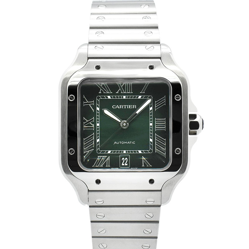カルティエ　CARTIER　サントス ドゥ カルティエ ウォッチ LM　WSSA0062　グリーン　39.8mm　未使用品