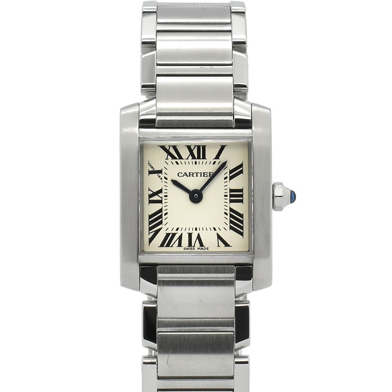 カルティエ　CARTIER　タンクフランセーズ SM　W51008Q3　シルバー　クォーツ　25×20mm　USED　中古