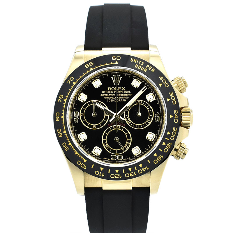 ロレックス　ROLEX　デイトナ　116518LNG　ブラック/8Pダイヤ　18KYG　40mm　USED　中古