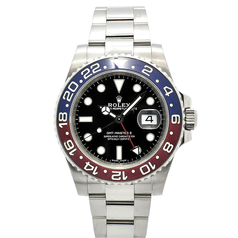 ロレックス　ROLEX　GMTマスター2　Ref.116719BLRO　18KWG　赤/青ベゼル　ブラック　40mm　USED　中古
