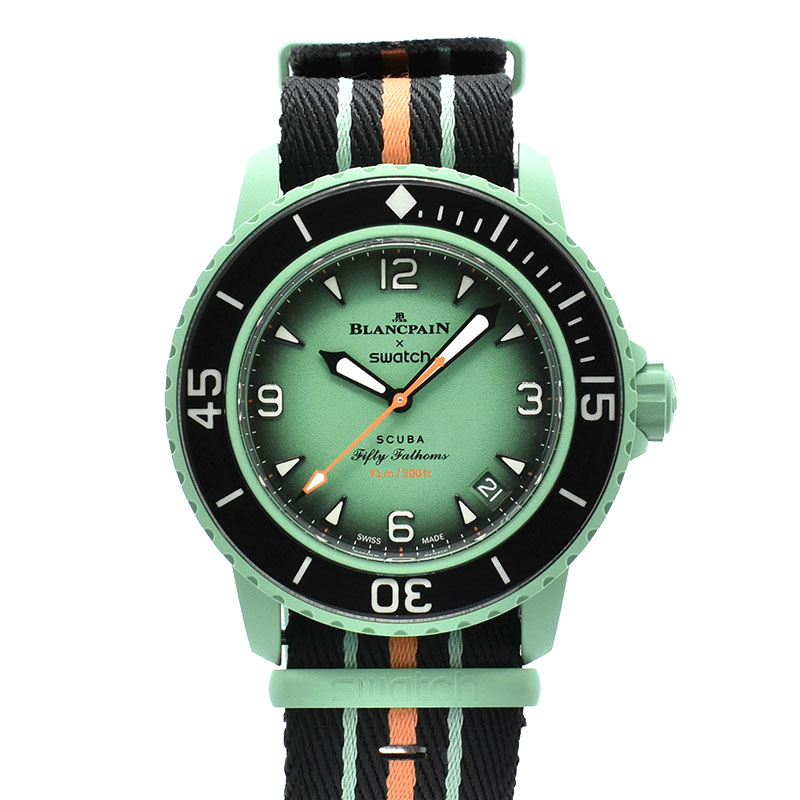 ブランパン×スウォッチ　BLANCPAIN×Swatch　フィフティファゾムス インディアンオーシャン　SO35I100　バイオセラミック　42.3mm　未使用品