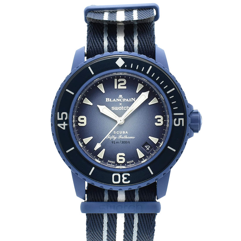 ブランパン×スウォッチ　BLANCPAIN×Swatch　フィフティファゾムス アトランティックオーシャン　SO35A100　バイオセラミック　42.3mm　未使用品