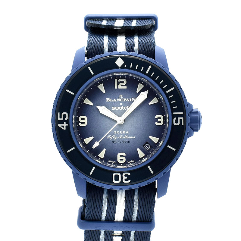 ブランパン×スウォッチ　BLANCPAIN×Swatch　フィフティファゾムス アトランティックオーシャン　SO35A100　バイオセラミック　42.3mm　未使用品