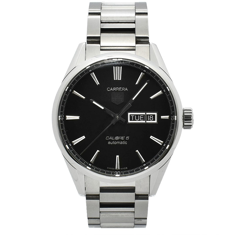 タグホイヤー　TAG HEUER　カレラ デイデイト キャリバー5　WAR201A.BA0723　SS　ブラック　41mm　USED　中古
