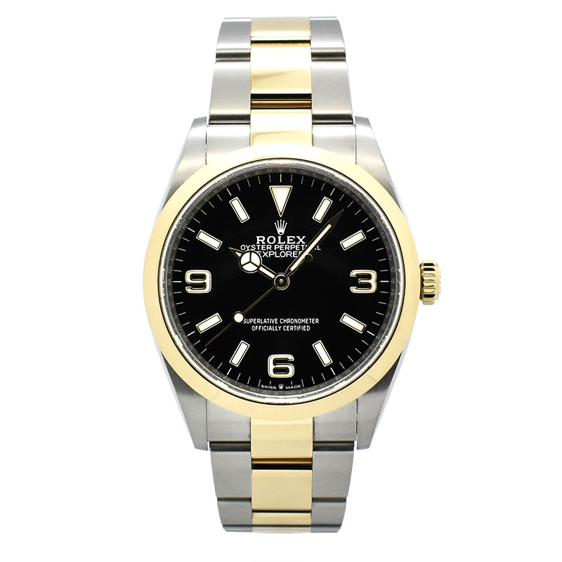 ロレックス　ROLEX　エクスプローラー36　Ref.124273　36mm　ブラック　18KYG/SS　USED　中古