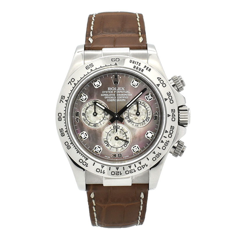 ロレックス　ROLEX　デイトナ　Ref.116519NG　18KWG　ブラックシェル　8Pダイヤ　自動巻　V番　USED　中古