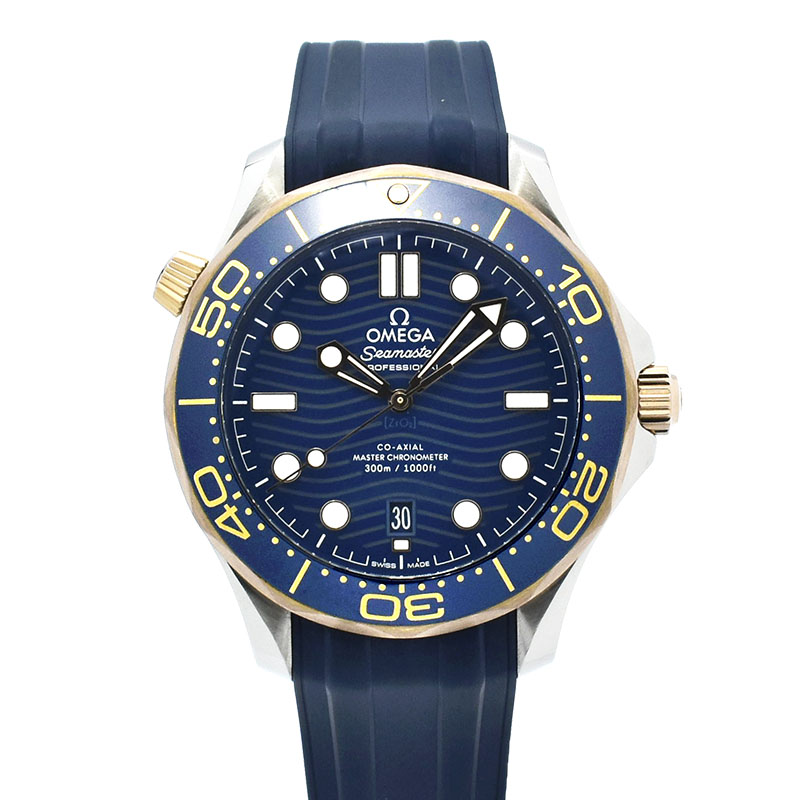 オメガ　OMEGA　シーマスター300 コーアクシャル マスタークロノメーター　210.22.42.20.03.002　ブルー　42mm　ラバーベルト　USED　中古