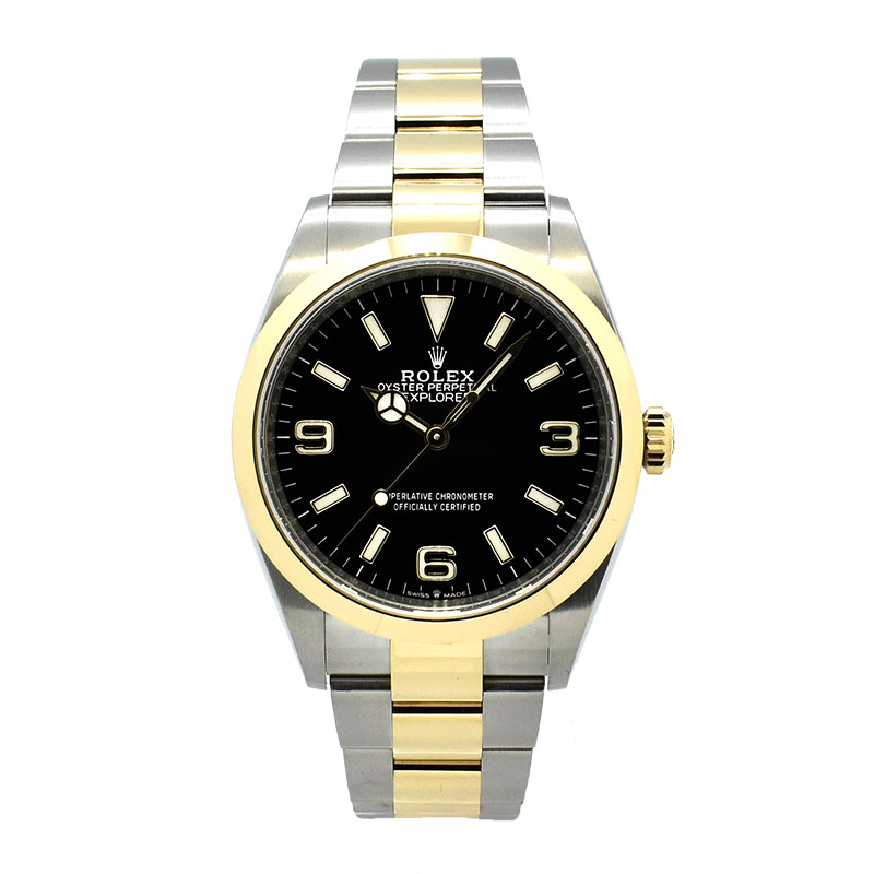 ロレックス　ROLEX　エクスプローラー36　Ref.124273　36mm　ブラック　18KYG/SS　USED　中古