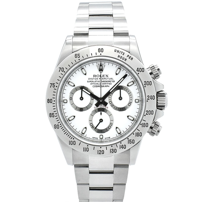 ロレックス　ROLEX　デイトナ　Ref.116520　SS　ホワイト　ランダム番　鏡面バックル　USED　中古