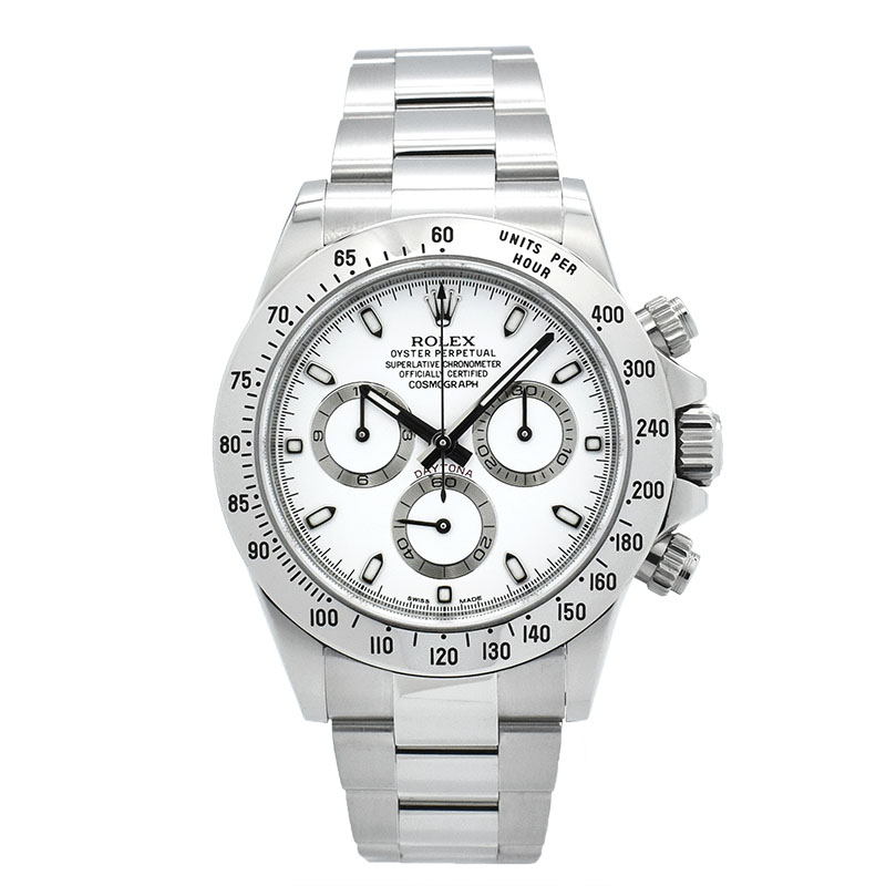 ロレックス　ROLEX　デイトナ　Ref.116520　SS　ホワイト　ランダム番　鏡面バックル　USED　中古