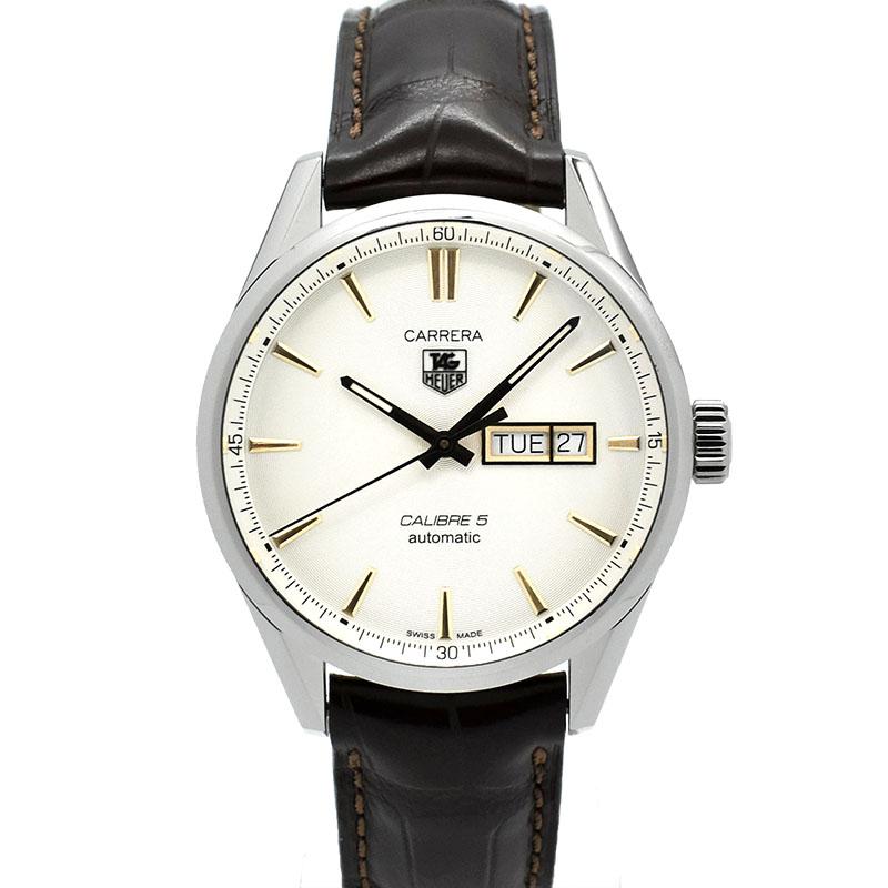 タグホイヤー　TAG HEUER　カレラ デイデイト キャリバー5　WAR201D.FC6291　41mm　SS　シルバー　USED　中古
